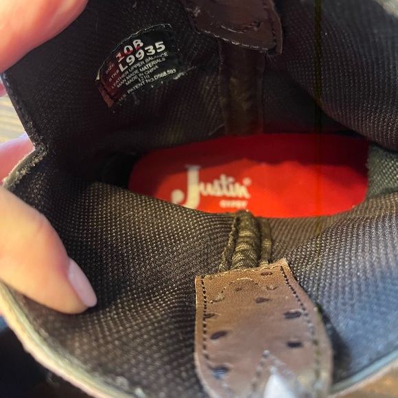 Pink and Brown Ladies Gypsy Western Boot w/ Ostrich Print (L9935) (worn once) - Picture 6 of 16